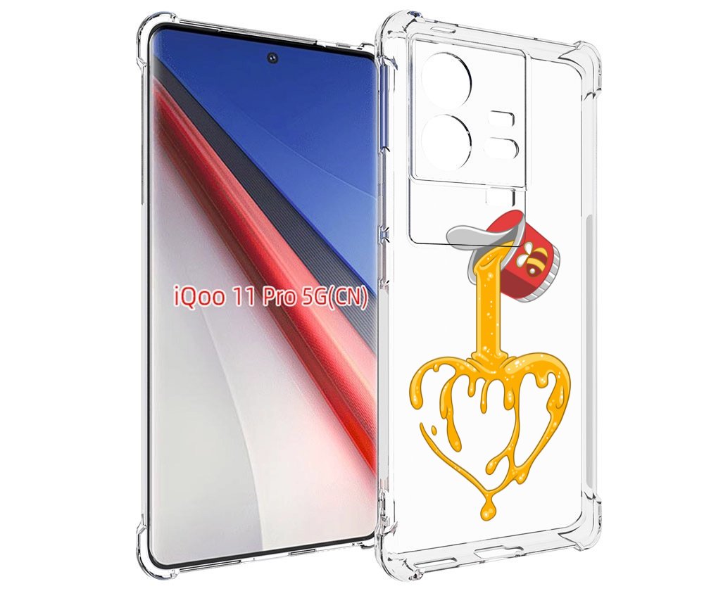 

Чехол бампер MyPads медовое сердце для Vivo iQOO 11 Pro противоу..., Прозрачный, Tocco