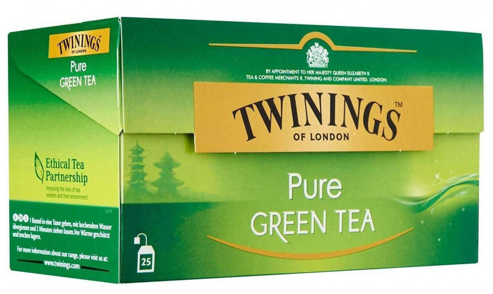 Чай зеленый Twinings Pure Green Tea, 2 г x 25 пакетиков