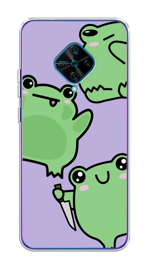 

Чехол на Vivo V17/Y9s "Опасные лягушата", Фиолетовый;зеленый;черный, 262450-1