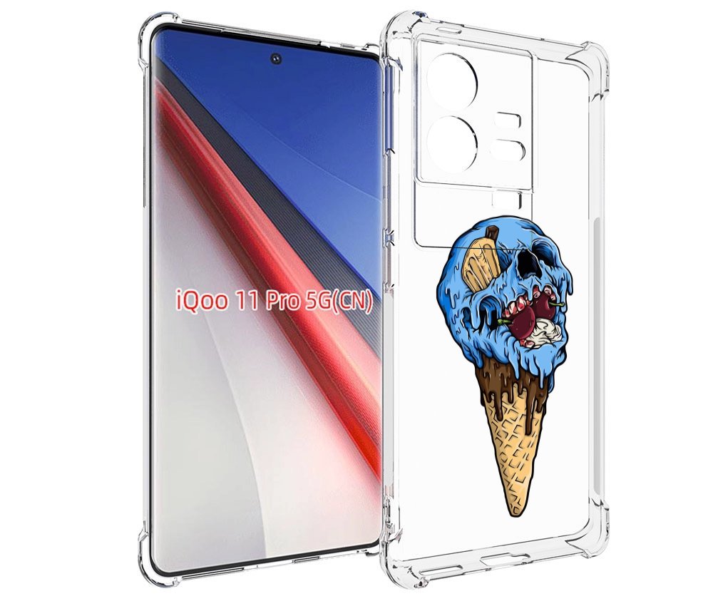 

Чехол бампер MyPads мороженное череп для Vivo iQOO 11 Pro против..., Прозрачный, Tocco