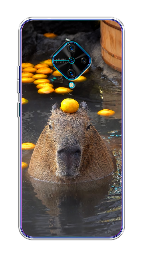 

Чехол на Vivo V17/Y9s "Капибара отдыхает", Коричневый;оранжевый;серый, 262450-1