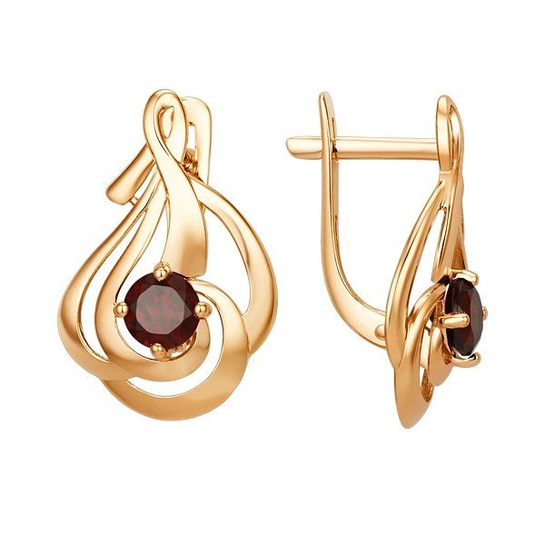 

Серьги из золота TEO MAORI 8014702-5350, гранат, 8014702-5350