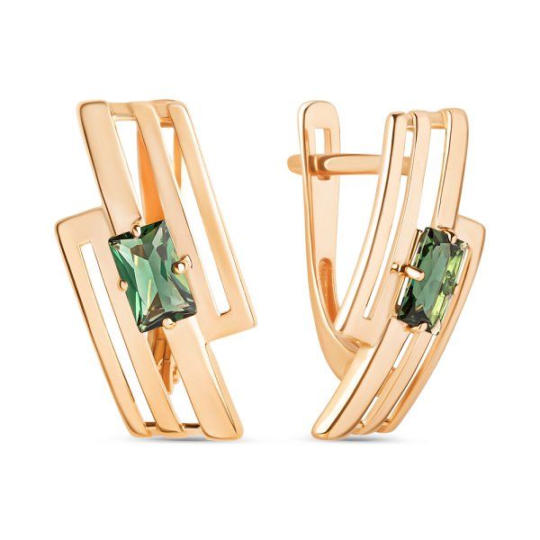

Серьги из золота TEO MAORI 8022362-5390, турмалин искусственный, 8022362-5390