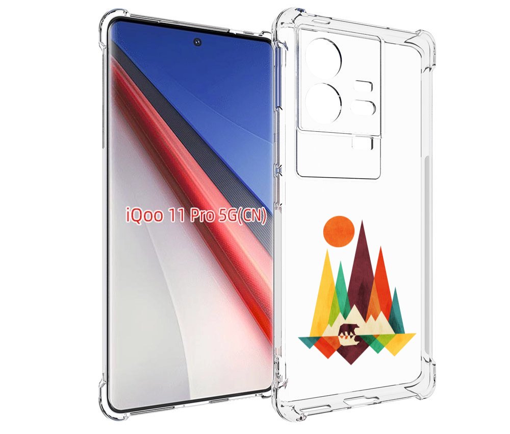 

Чехол бампер MyPads нарисованные горы с медведем для Vivo iQOO 1..., Прозрачный, Tocco