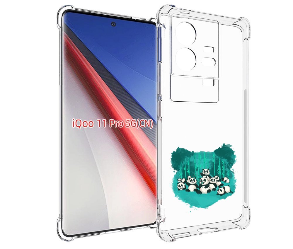 

Чехол бампер MyPads нарисованные панды для Vivo iQOO 11 Pro прот..., Прозрачный, Tocco