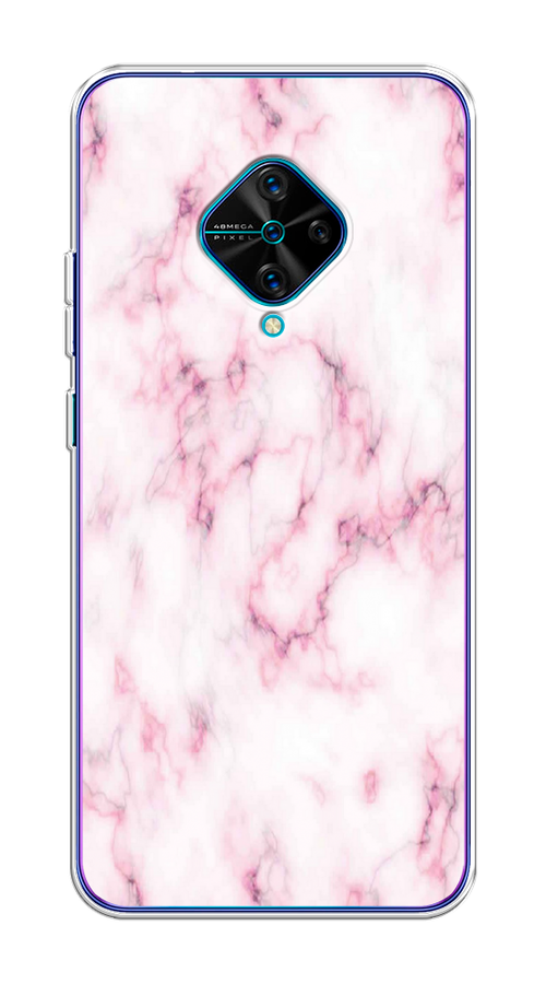 

Чехол на Vivo V17/Y9s "Мрамор с розовым", Белый;розовый, 262450-1