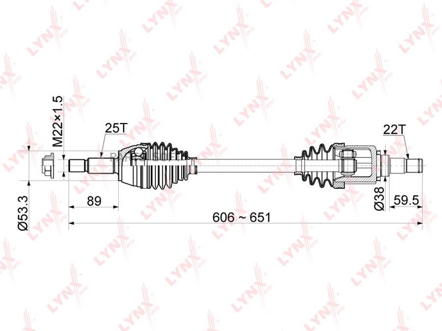 

LYNXAUTO CD-1047 Привод в сборе лев.FORD Fiesta V 1.6 AT 01-08 / Fusion 1.6 AT 02-08 1шт