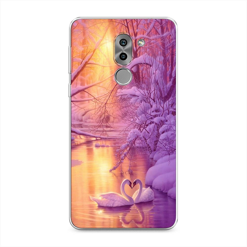 

Чехол на Honor 6X "Зима 1", Фиолетовый;желтый, 60750-2
