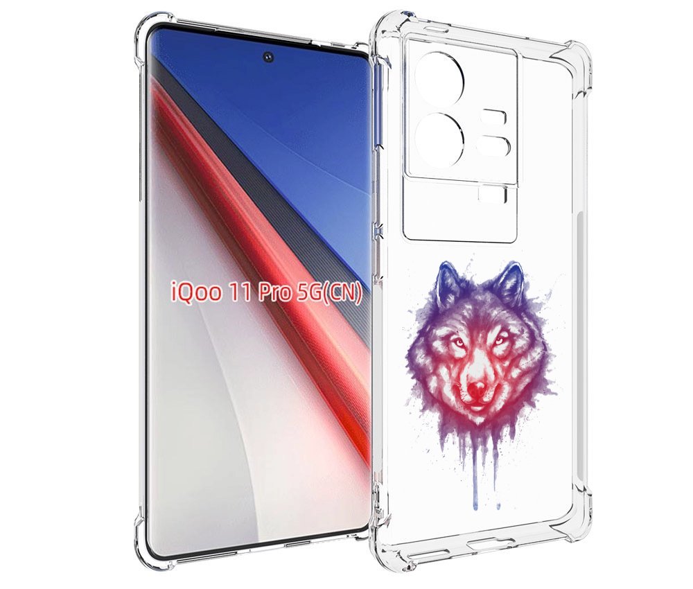 

Чехол бампер MyPads пушистый волк для Vivo iQOO 11 Pro противоуд..., Прозрачный, Tocco