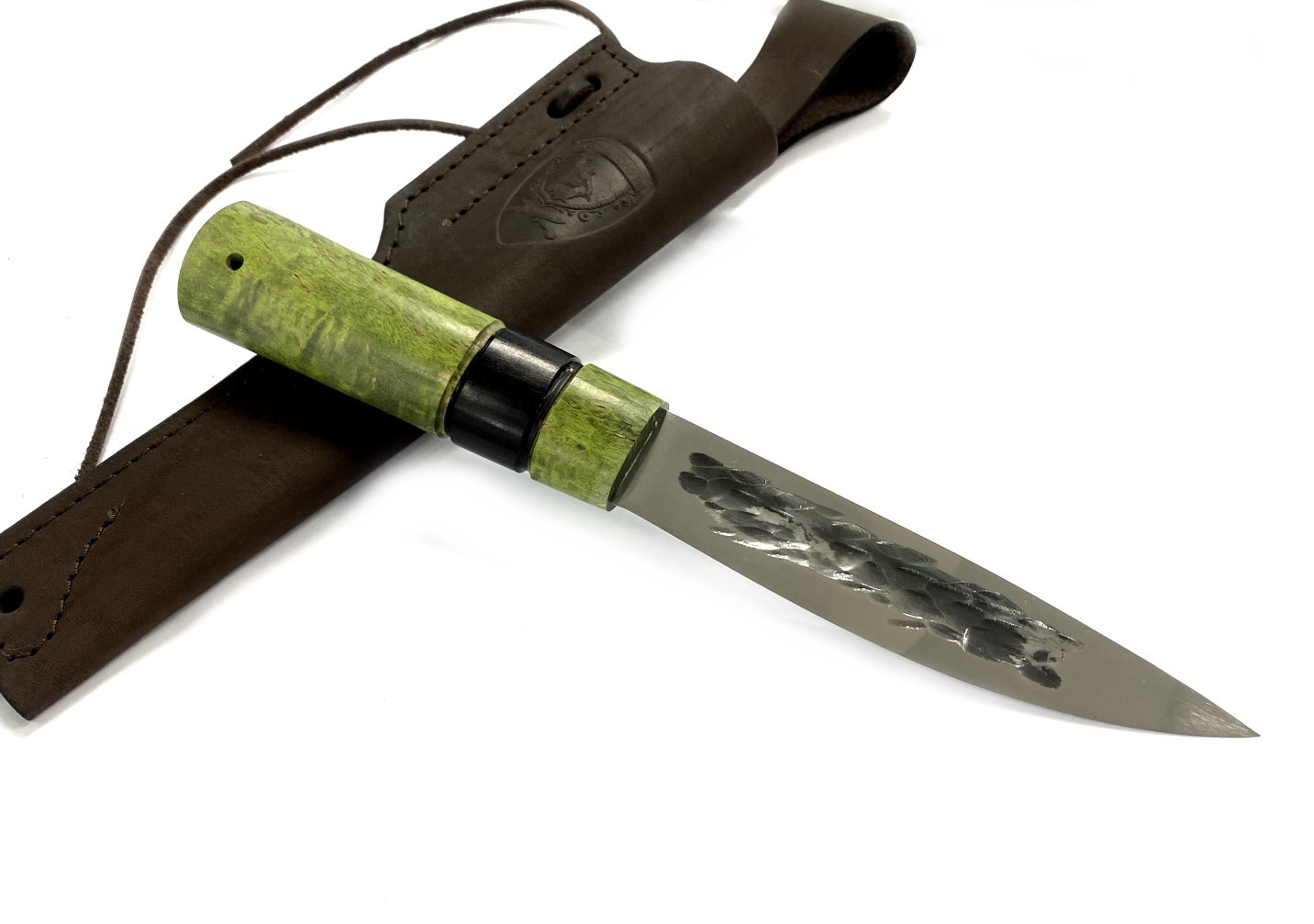 Нож Русский Молот Якутский, сталь Х12МФ, рукоять стаб.карельская береза, граб (зеленый)