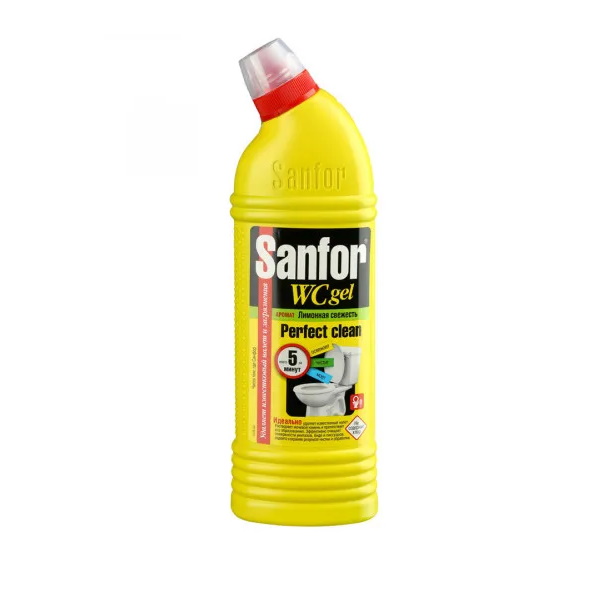 Чистящий средство Sanfor Лимонная свежесть гель для ванной комнаты 750 г