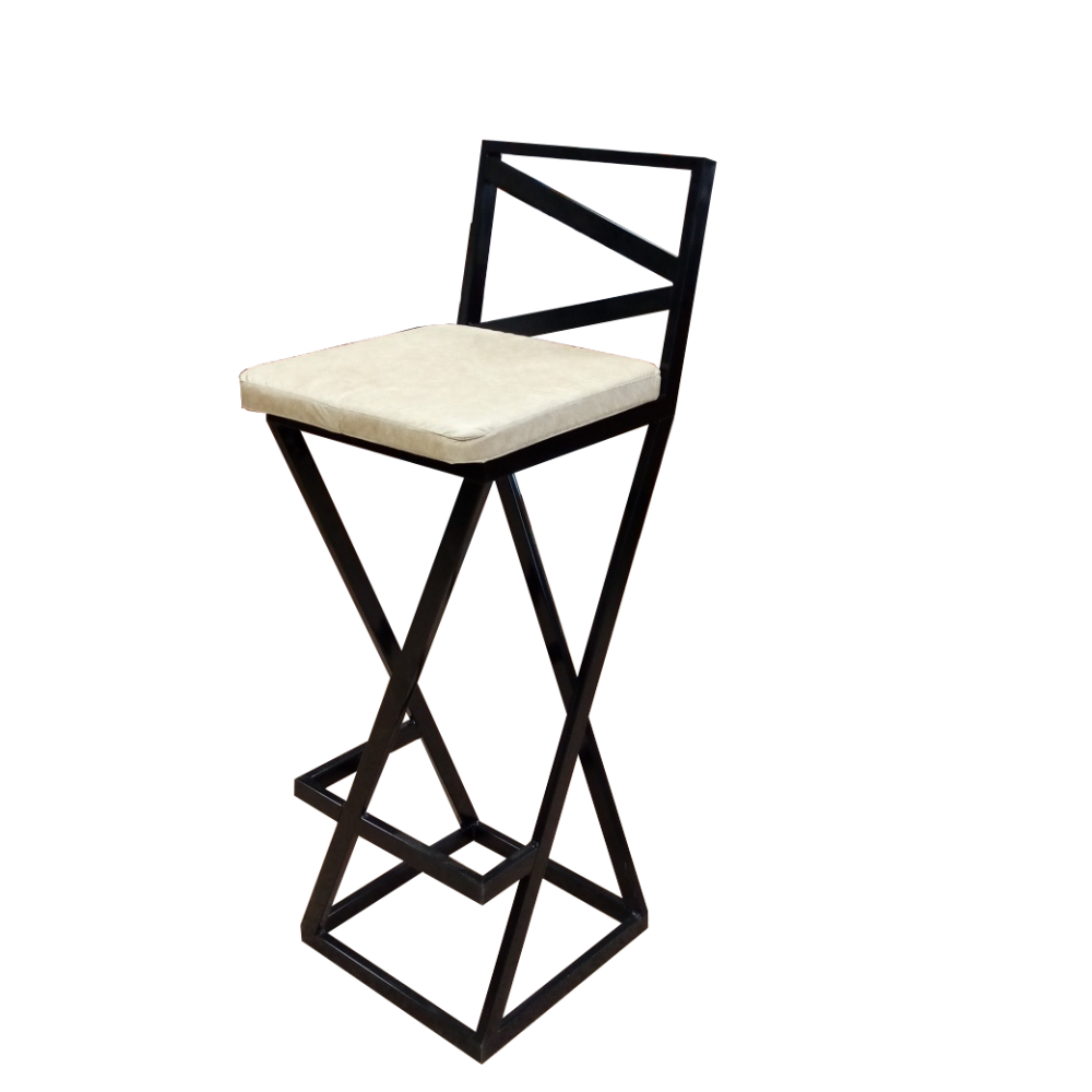 фото Барный стул new victoria лофт с мягким сиденьем черный - бежевый