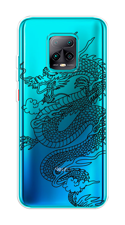

Чехол на Xiaomi Redmi 10X Pro 5G "Большой китайский дракон", Черный;серый, 38650-1