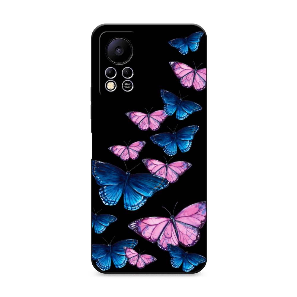 

Чехол Awog на Infinix HOT 11S NFC / Инфиникс Хот 11S NFC "Полет бабочек", Синий;черный;розовый