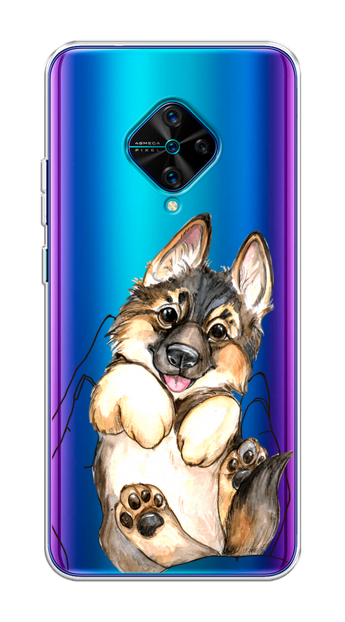 

Чехол на Vivo V17/Y9s "Овчарка в ладошках", Серый;бежевый;белый, 262450-1