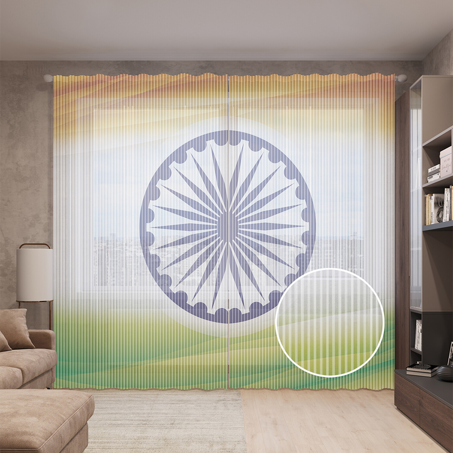 

Тюль вуаль на шторной ленте с принтом JoyArty "Флаг Индии", 310х265 см, Флаг Индии