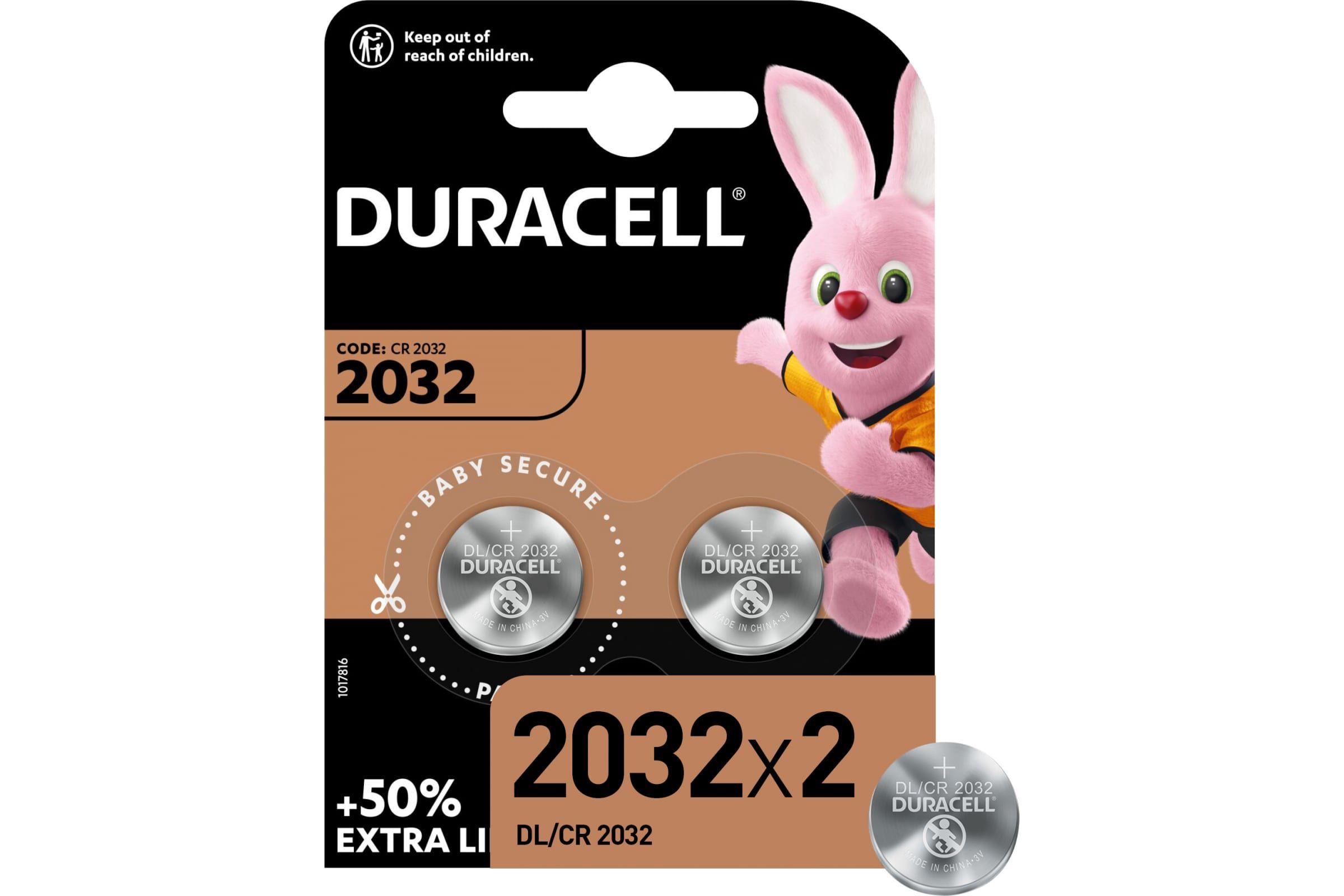 

Элемент питания литиевый CR2032-2BL (блист.2шт) Duracell Б0037273