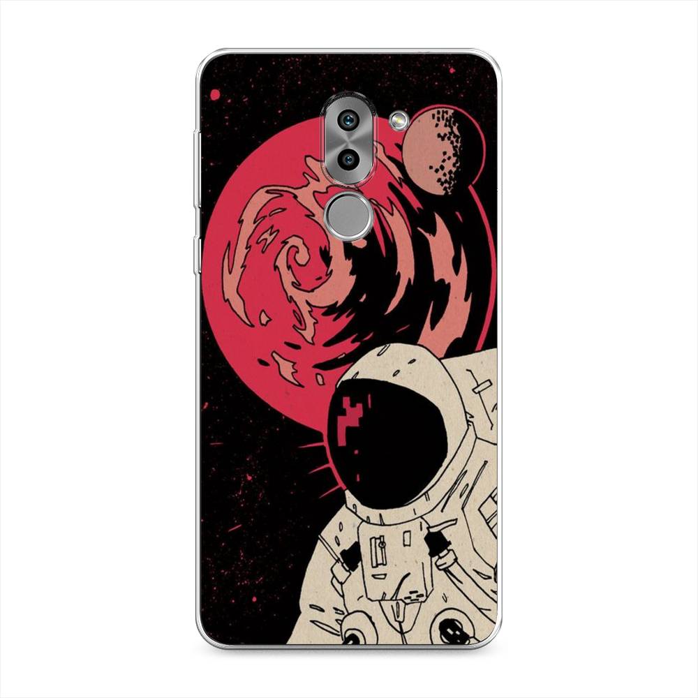 

Чехол на Honor 6X "Космонавт возле Марса", Черный;красный, 60750-2