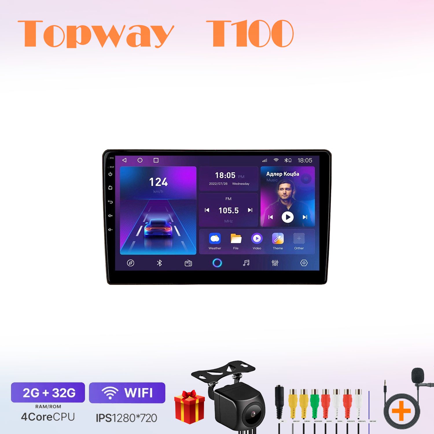

Автомобильная магнитола Topway t7newU15 в штатное место, T100