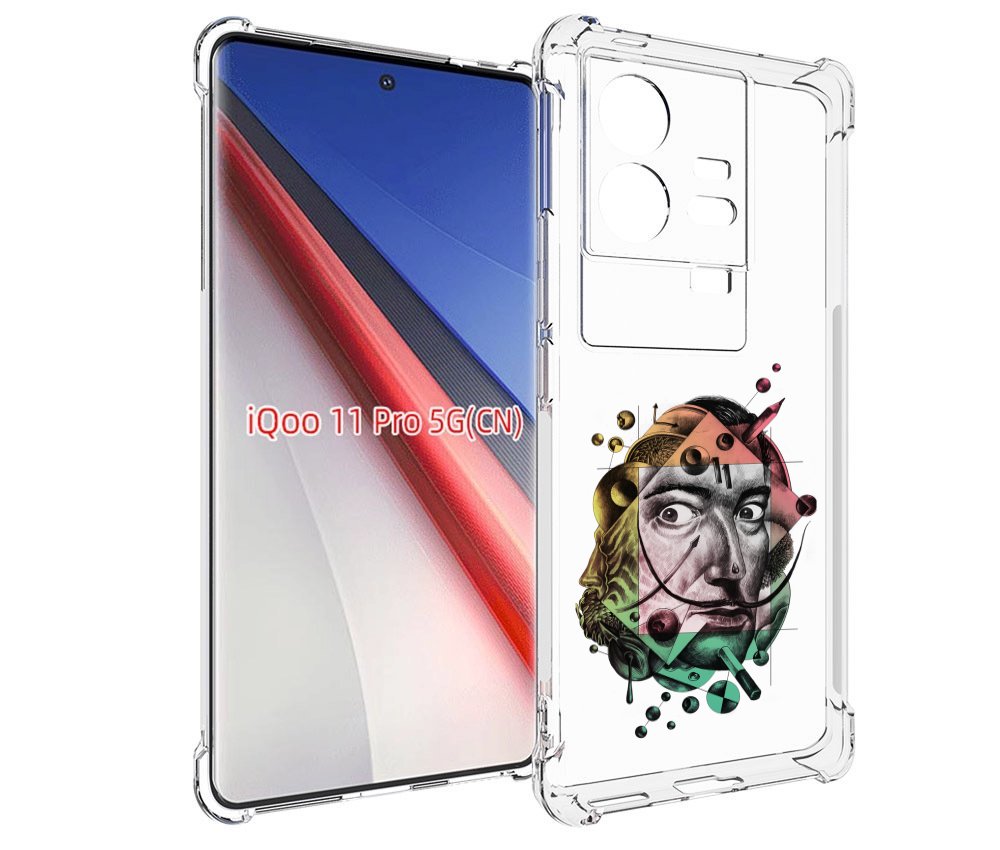 

Чехол бампер MyPads разноцветное лицо абстракция для Vivo iQOO 1..., Прозрачный, Tocco