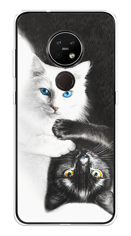 

Чехол на Nokia 6.2/7.2 "Коты Инь-Янь", Черный;белый;голубой, 123050-1