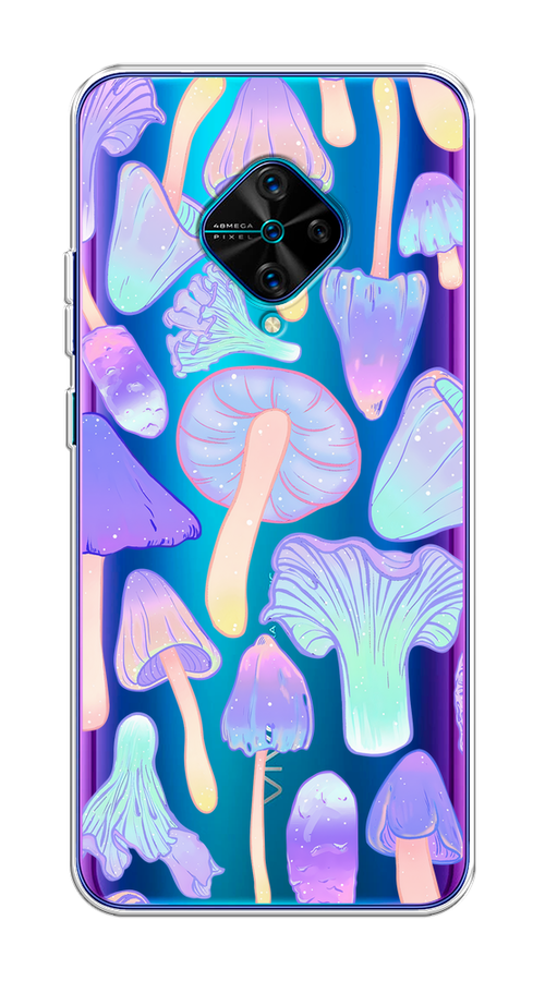 

Чехол на Vivo V17/Y9s "Пастельные грибы", Фиолетовый;голубой, 262450-1