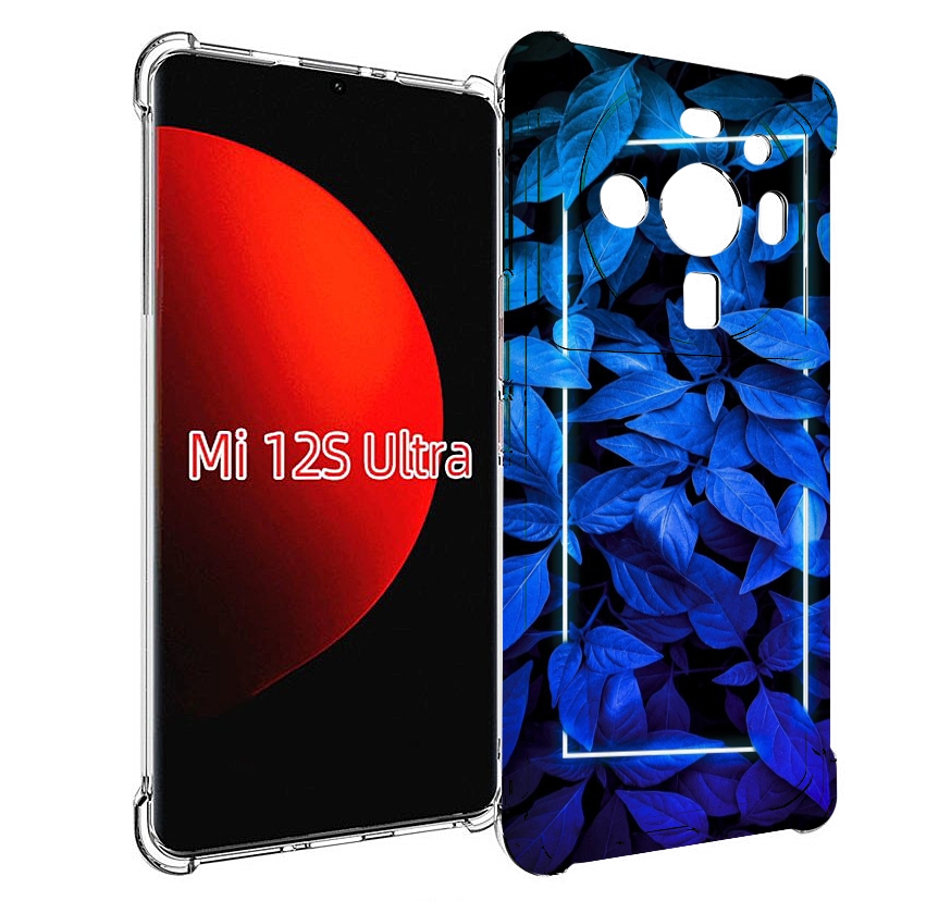 

Чехол MyPads голубые цветочки неон для Xiaomi 12S Ultra, Прозрачный, Tocco