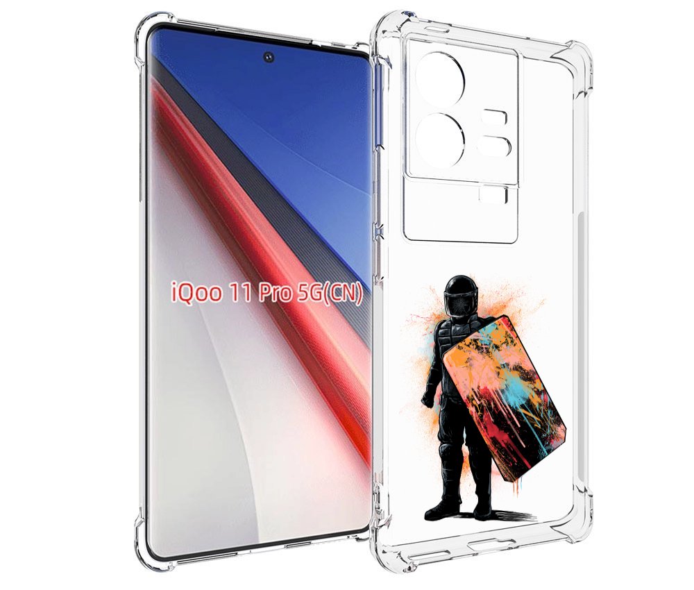 

Чехол бампер MyPads солдат с красочным щитом для Vivo iQOO 11 Pr..., Прозрачный, Tocco