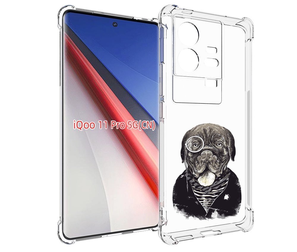 

Чехол бампер MyPads солидный песик для Vivo iQOO 11 Pro противоу..., Прозрачный, Tocco