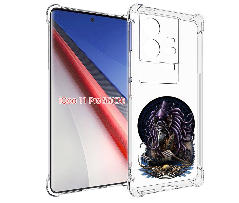 

Чехол бампер MyPads умный ворон для Vivo iQOO 11 Pro противоударный, Прозрачный, Tocco