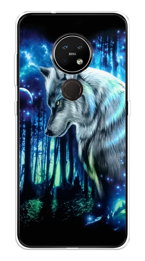 

Чехол на Nokia 6.2/7.2 "Сказочный волк", Синий;серебристый;черный, 123050-1