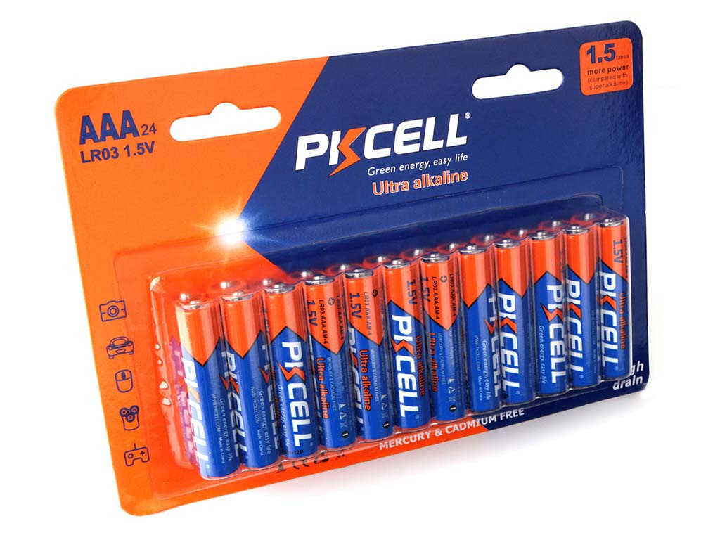 Батарейка Pkcell AAA  LR03-24B (24 штуки)