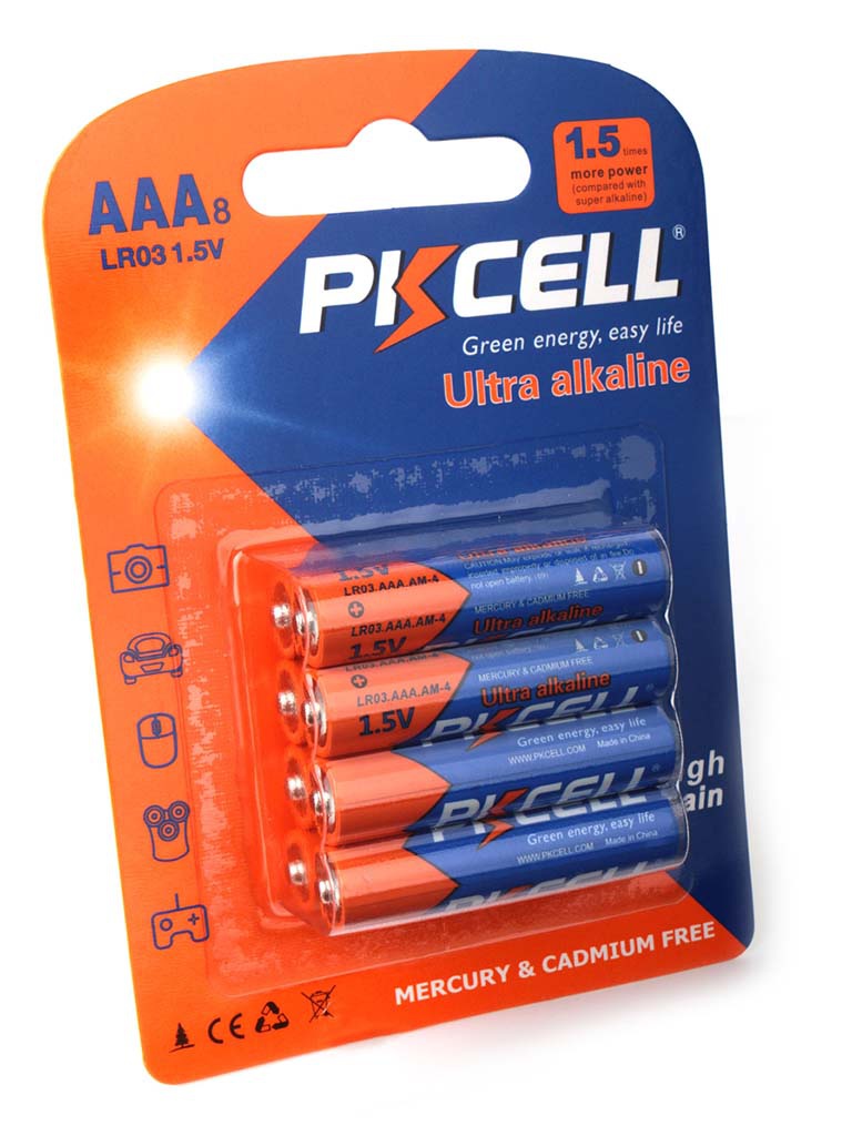 фото Батарейка pkcell aaa lr03-8b (8 штук)