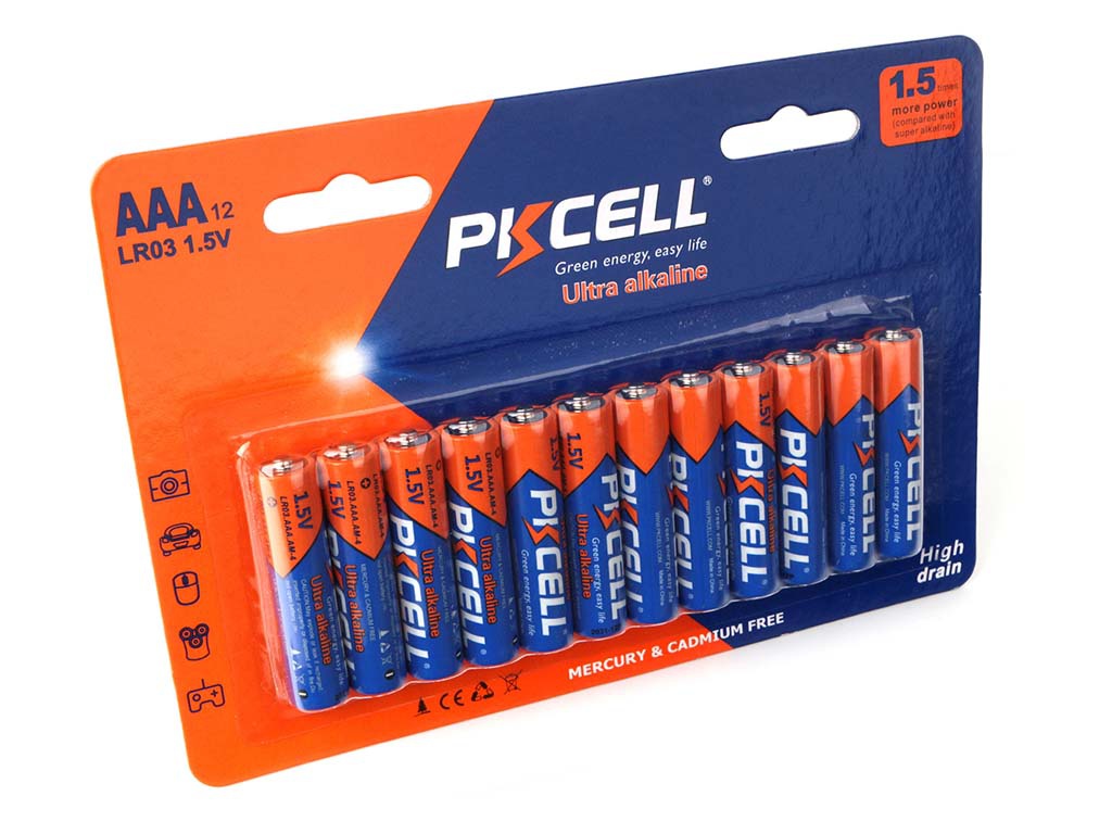 Батарейка Pkcell AAA  LR03-12B (12 штук)