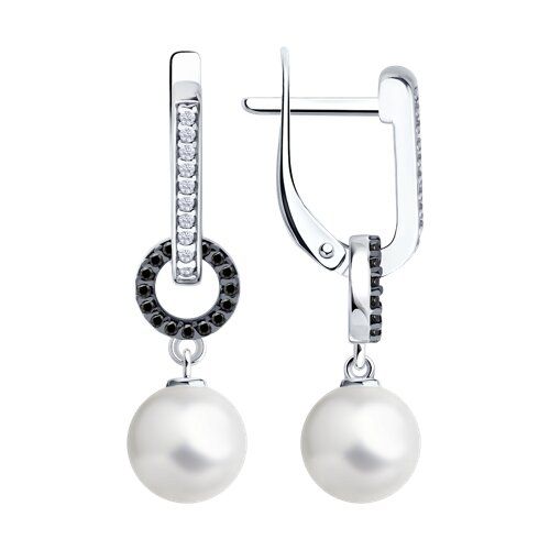 

Серьги подвески из серебра TEO MAORI 894027005, жемчуг культивированный/кристалл, 894027005