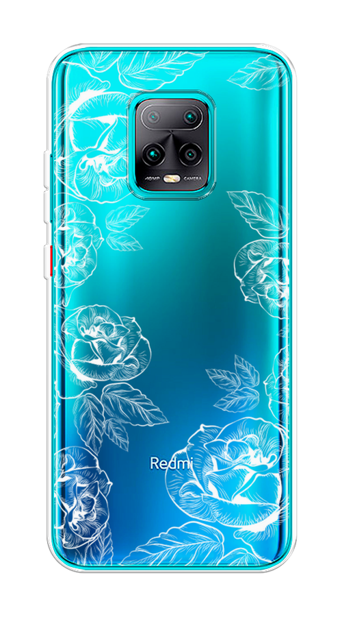 

Чехол на Xiaomi Redmi 10X Pro 5G "Розы графика", Черный;серый, 38650-2
