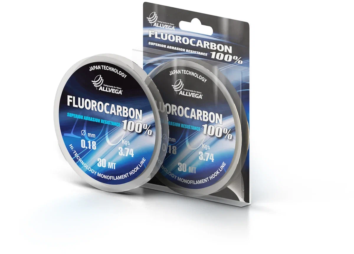 Леска Allvega FX Fluorocarbon монофильная, 0,18 мм, 3,74 кг, LFX3018