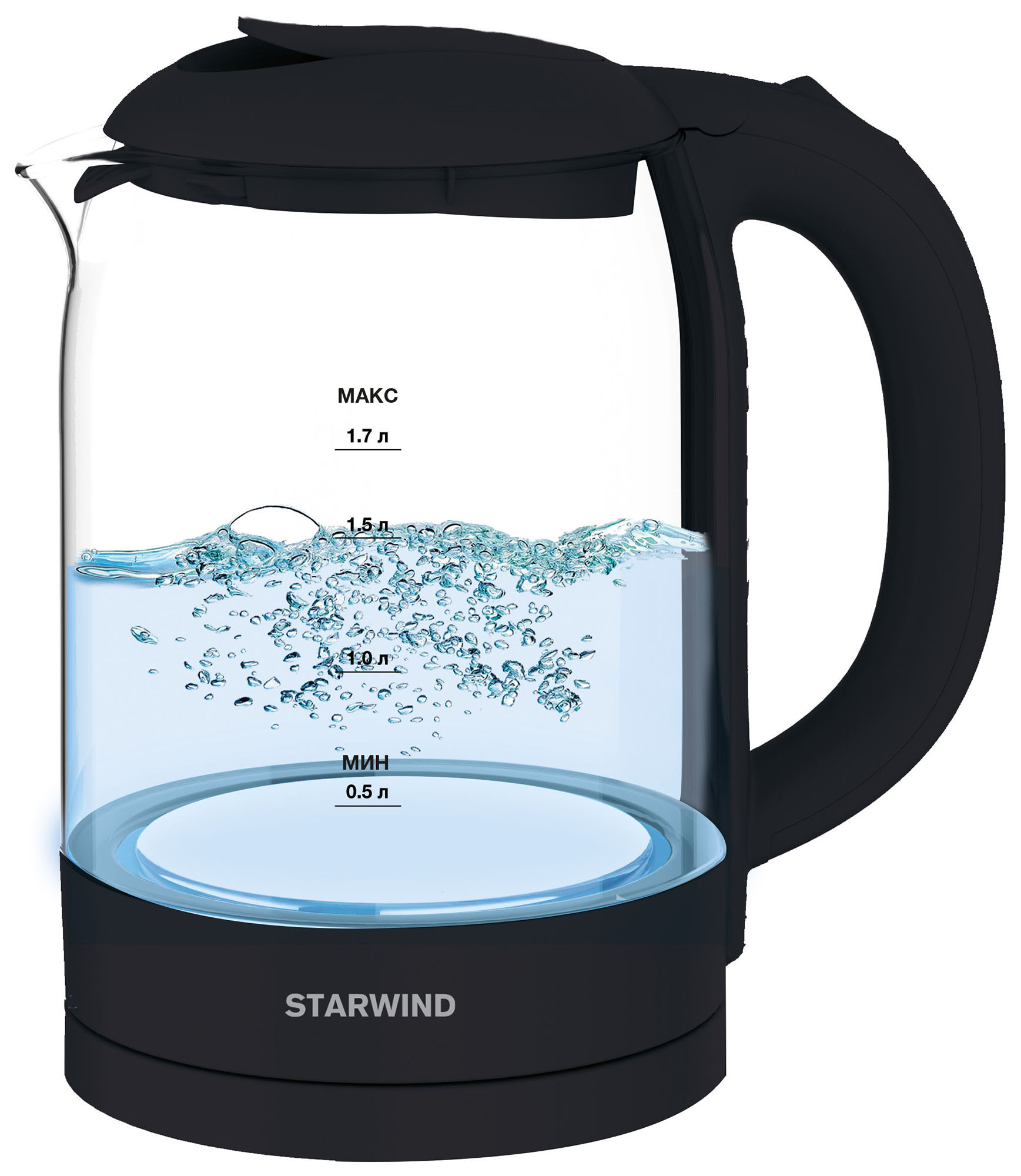 Чайник электрический STARWIND SKG4031 1.7 л черный фен starwind shd 7080 2200 вт