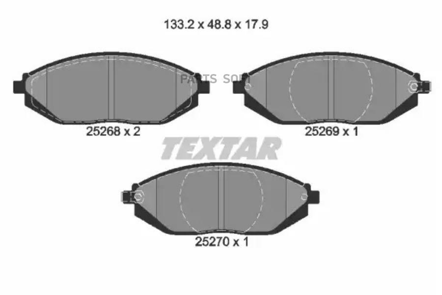 

Тормозные колодки Textar передние с противошумной пластиной 2526801