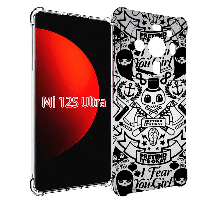 

Чехол MyPads готический-принт для Xiaomi 12S Ultra, Прозрачный, Tocco