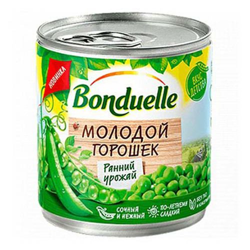 Горошек Bonduelle зеленый молодой 200 г 90₽