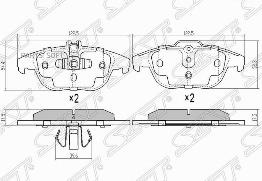 

Колодки тормозные задние MERCEDES C-CLASS 204 11-/E-CLASS 207 11- () 1ш SAT STA0054204220