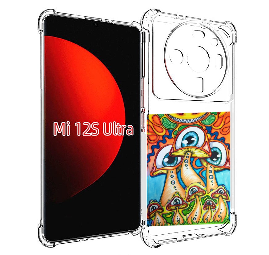 

Чехол MyPads грибы с глазами для Xiaomi 12S Ultra, Прозрачный, Tocco