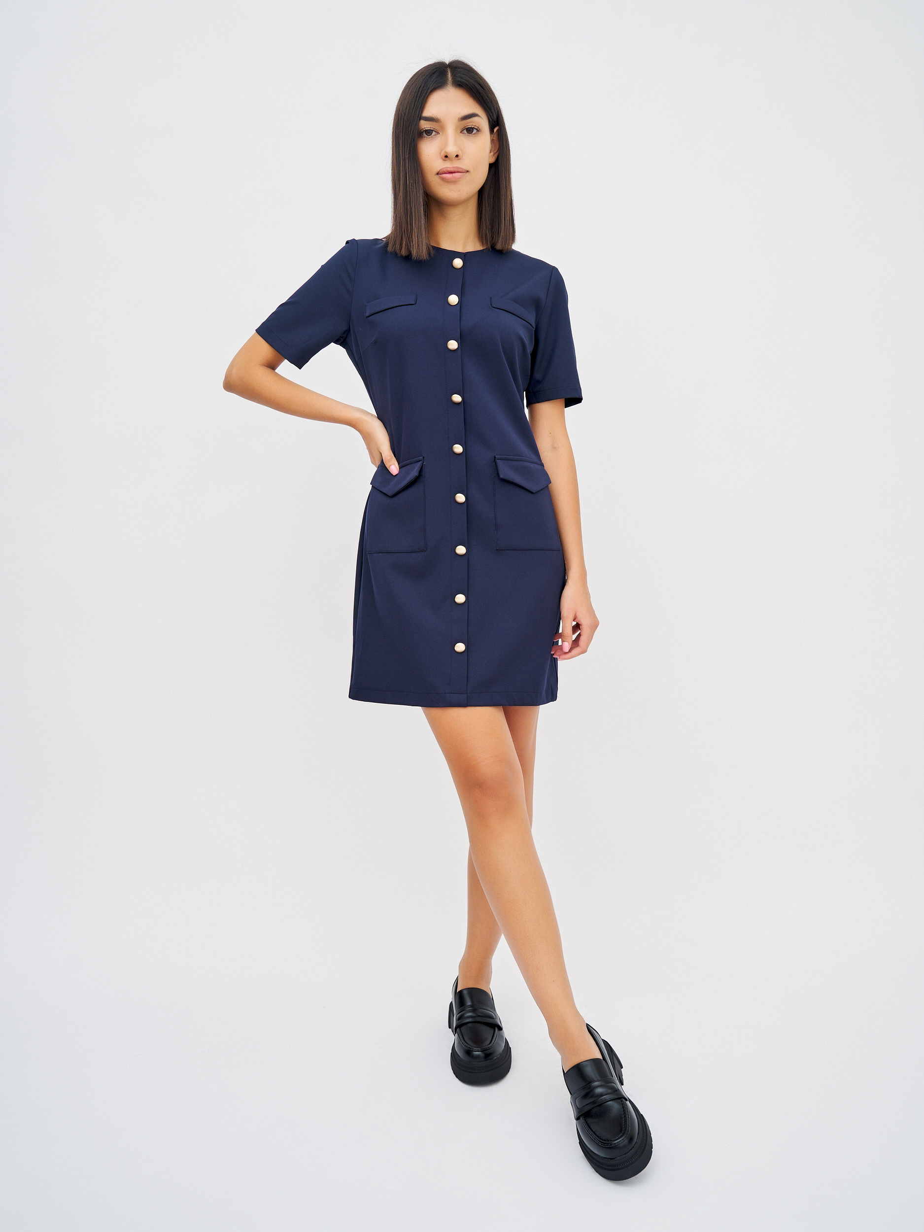 

Платье женское BrandStoff BS20118 синее 48 RU, BS20118