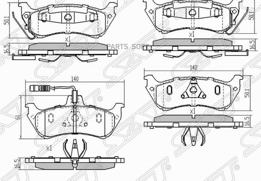 

Тормозные колодки SAT задние для Mercedes-Benz ML 163 1998-2003 STA1634201420