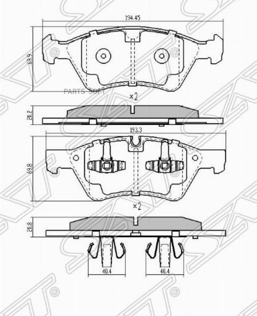 

Колодки Тормозные Перед Mercedes W211/S211/W463/W164/166 Sat St-A1644200820