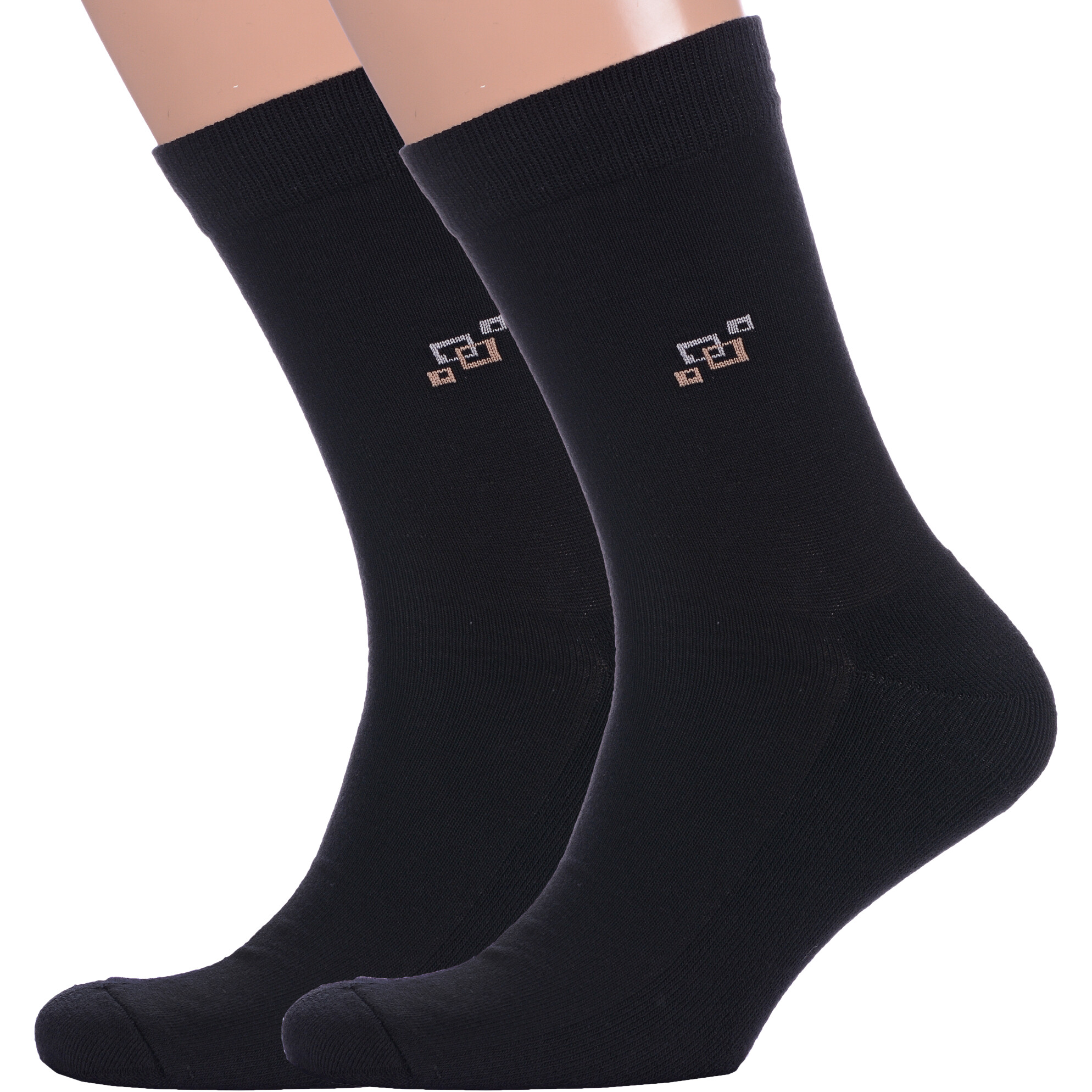 Комплект носков мужских VASILINA 2-0с3464 черных 23-25, 2 шт.