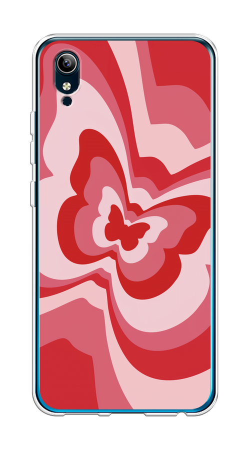 

Чехол на Vivo Y91c/Y1s "Бабочка в стиле хиппи", Красный;розовый, 263250-1