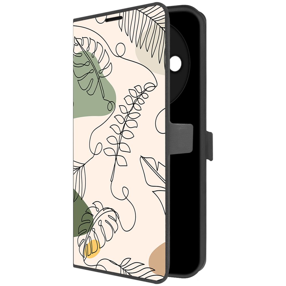 

Чехол-книжка Krutoff Eco Book для Xiaomi Redmi A3 Линия весны (черный)