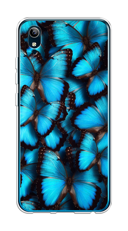 

Чехол на Vivo Y91c/Y1s "Тропическая бабочка 2", Голубой;черный, 263250-1